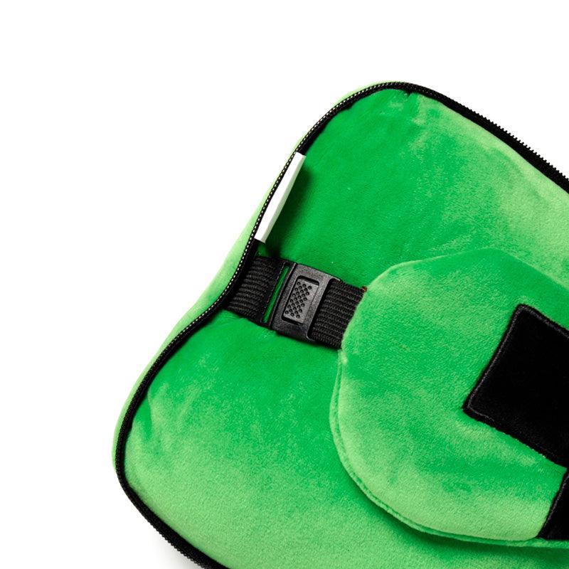 Relaxeazzz Minecraft Creeper Shaped Plush Travel Pillow & Eye Mask - DuvetDay.co.uk