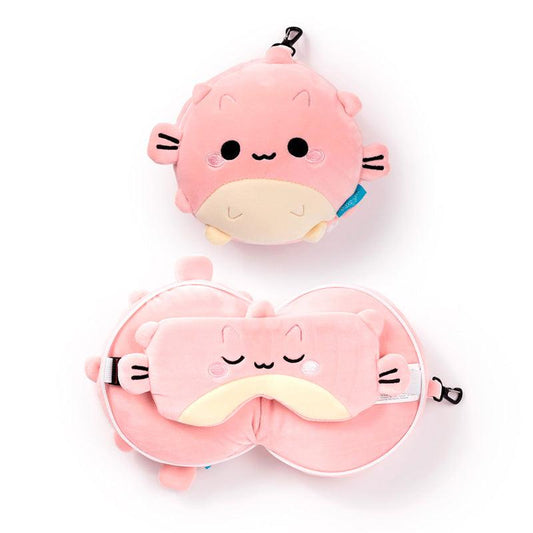 Relaxeazzz Travel Pillow & Eye Mask - Puff the Puffer Fish - DuvetDay.co.uk