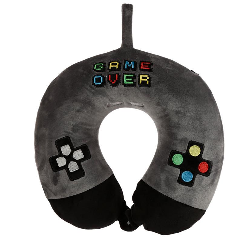 Retro Gaming Game Over Relaxeazzz Plush Memory Foam Travel Pillow - DuvetDay.co.uk