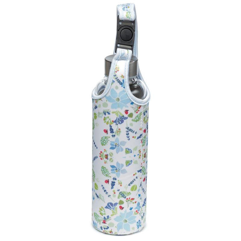 Reusable 500ml Glass Water Bottle with Protective Neoprene Sleeve - Julie Dodsworth - DuvetDay.co.uk