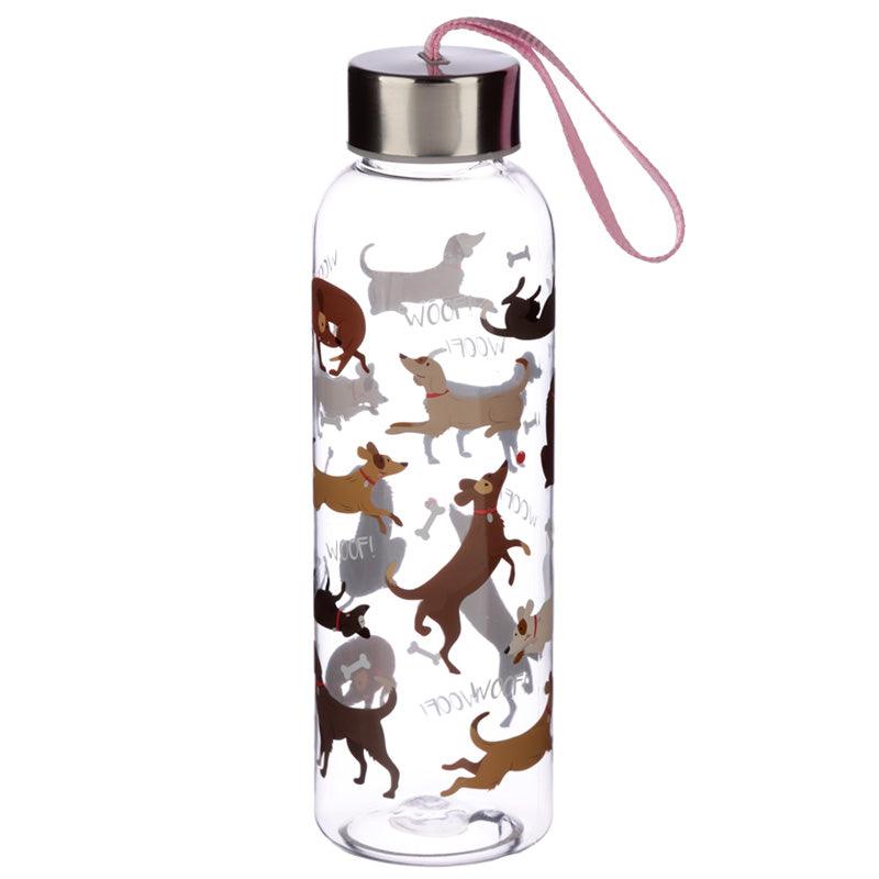 Reusable Catch Patch Dog 500ml Water Bottle with Metallic Lid - DuvetDay.co.uk