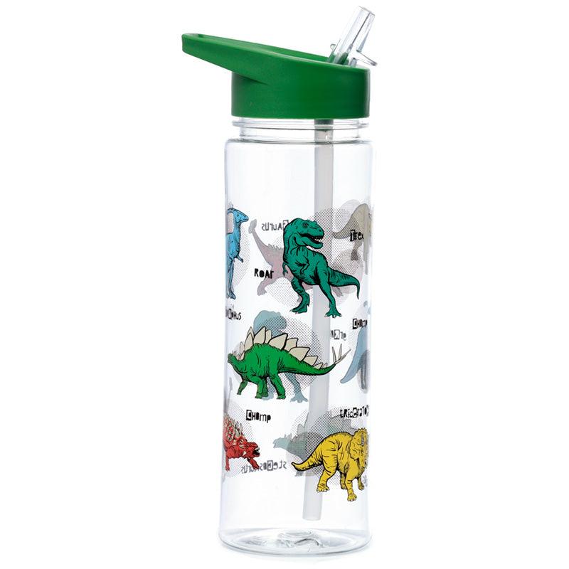 Reusable Dinosauria Shatterproof Ecozen 550ml Water Bottle with Flip Straw - DuvetDay.co.uk