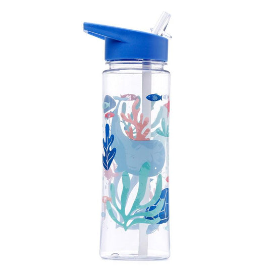 Reusable Eco Sealife 550ml Water Bottle with Flip Straw