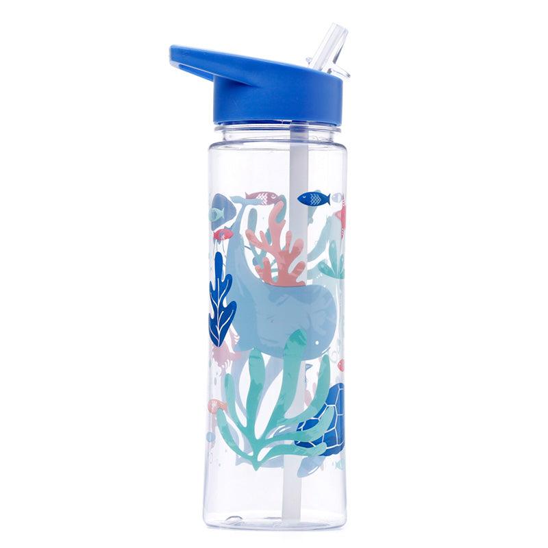 Reusable Eco Sealife 550ml Water Bottle with Flip Straw - DuvetDay.co.uk