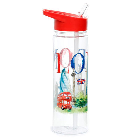 Reusable London Tour 550ml Water Bottle with Flip Straw