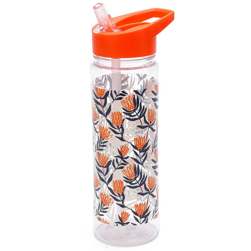 Reusable Pick of the Bunch Protea 550ml Water Bottle with Flip Straw - DuvetDay.co.uk