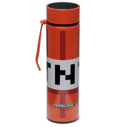 Reusable Stainless Steel Hot & Cold Insulated Drinks Bottle Digital Thermometer - Minecraft TNT - DuvetDay.co.uk