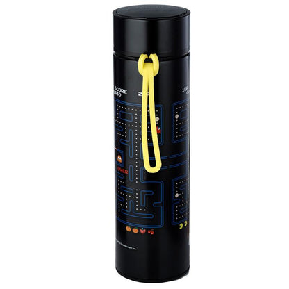 Reusable Stainless Steel Hot & Cold Insulated Drinks Bottle Digital Thermometer - Pac-Man - DuvetDay.co.uk
