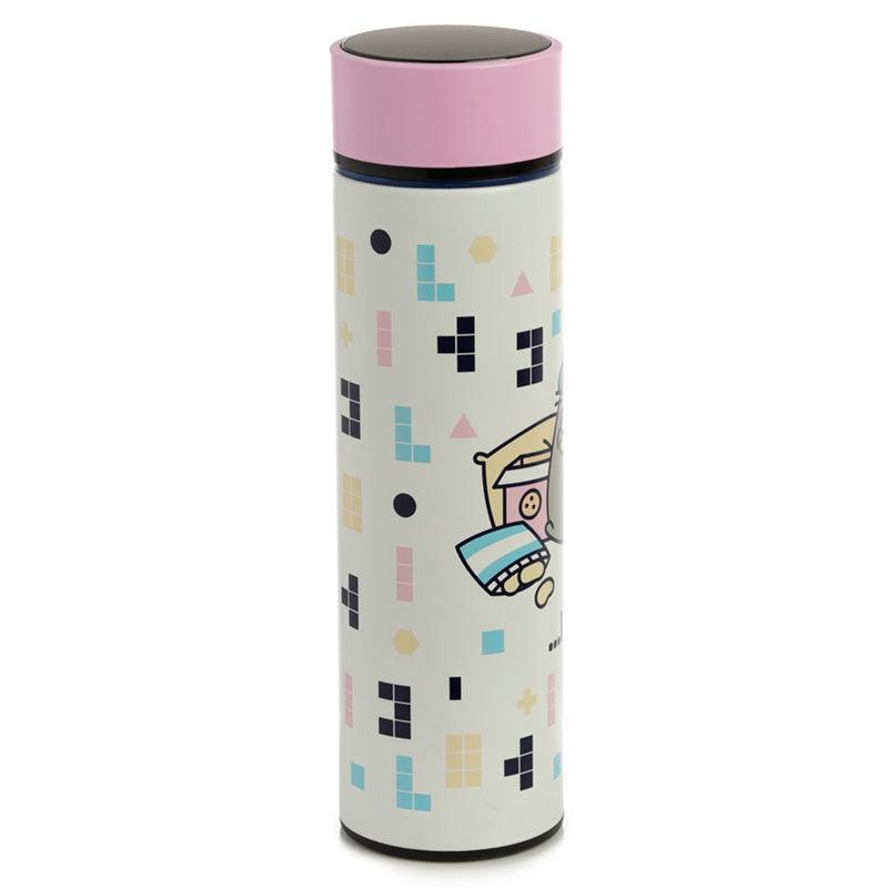 Reusable Stainless Steel Hot & Cold Insulated Drinks Bottle Digital Thermometer - Pusheen the Cat Gaming