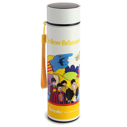 Reusable Stainless Steel Hot & Cold Insulated Drinks Bottle Digital Thermometer - Yellow Submarine - DuvetDay.co.uk