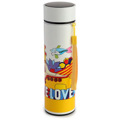 Reusable Stainless Steel Hot & Cold Insulated Drinks Bottle Digital Thermometer - Yellow Submarine - DuvetDay.co.uk
