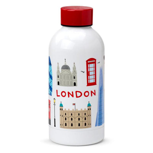 Reusable Stainless Steel Insulated Drinks Bottle 350ml - London Souvenir - DuvetDay.co.uk