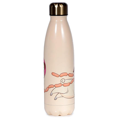Reusable Stainless Steel Insulated Drinks Bottle 500ml - Mopps Pug - DuvetDay.co.uk