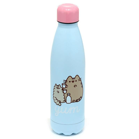Reusable Stainless Steel Insulated Drinks Bottle 500ml - Pusheen the Cat Foodie - DuvetDay.co.uk