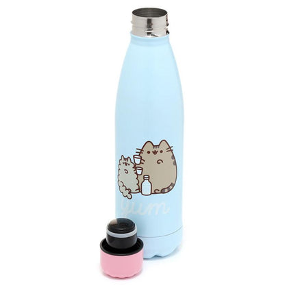 Reusable Stainless Steel Insulated Drinks Bottle 500ml - Pusheen the Cat Foodie - DuvetDay.co.uk