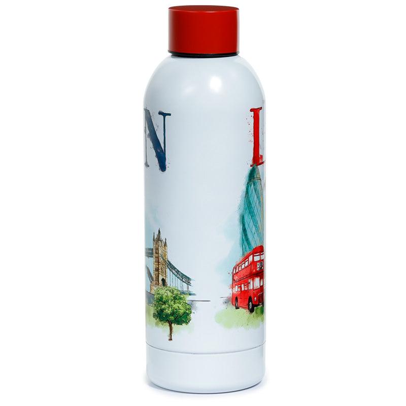 Reusable Stainless Steel Insulated Drinks Bottle 530ml - London Tour - DuvetDay.co.uk