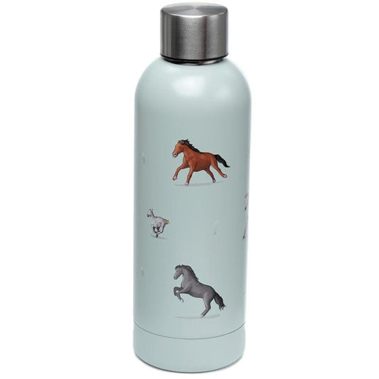 Reusable Stainless Steel Insulated Drinks Bottle 530ml - Willow Farm Horses - DuvetDay.co.uk