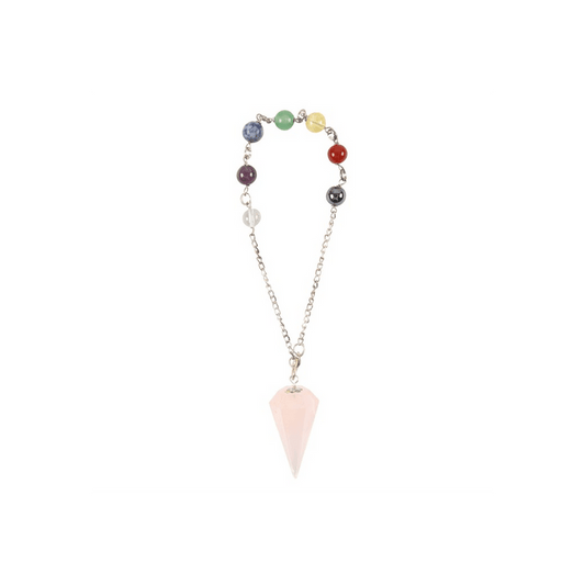 Rose Quartz Chakra Pendulum Bracelet - DuvetDay.co.uk