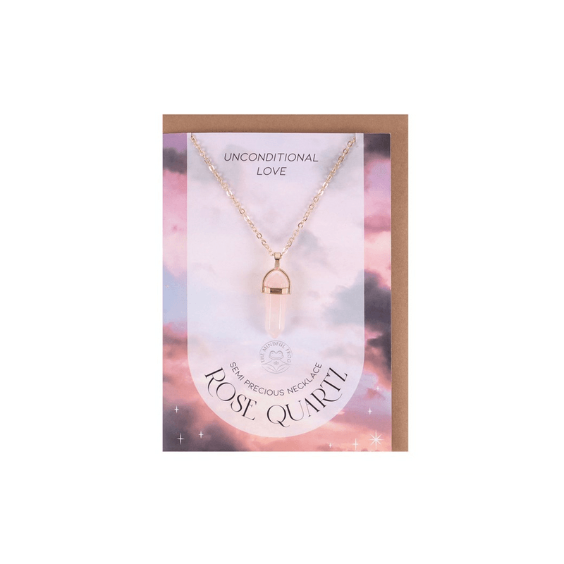 Rose Quartz Crystal Necklace Card