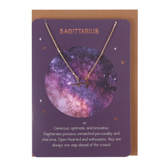 Sagittarius Zodiac Necklace Card - DuvetDay.co.uk