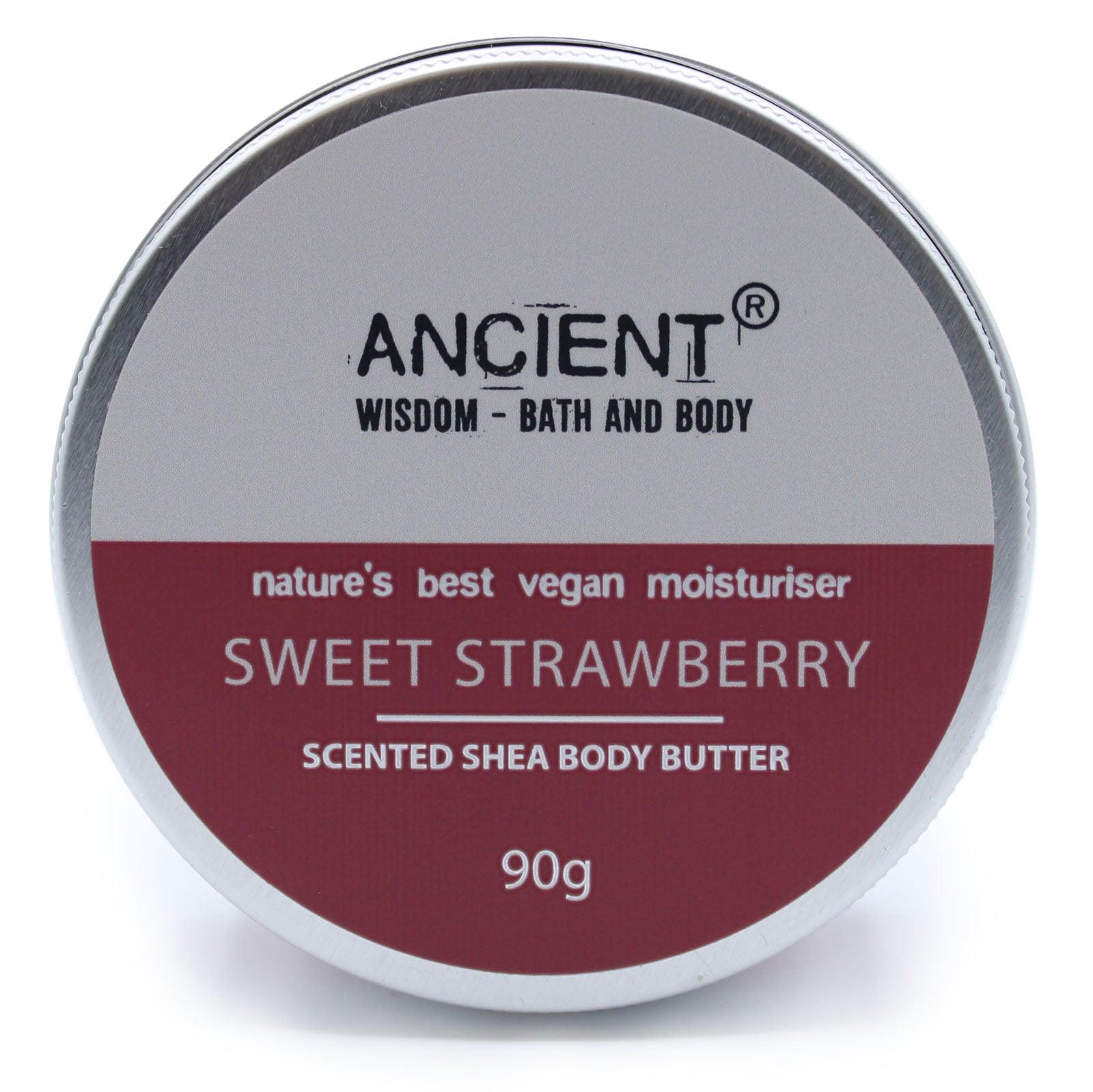 Scented Shea Body Butter 90g - Sweet Strawberry - DuvetDay.co.uk