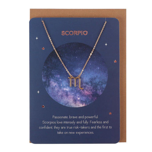 Scorpio Zodiac Necklace Card - DuvetDay.co.uk
