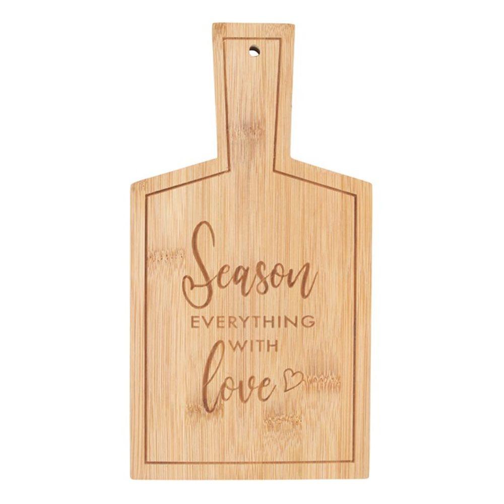 Season Everything with Love Bamboo Serving Board - DuvetDay.co.uk