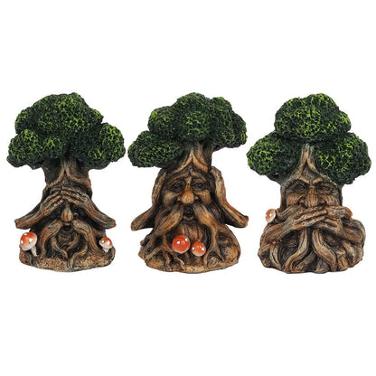 See, Hear, Speak No Evil Green Man Ornaments - DuvetDay.co.uk