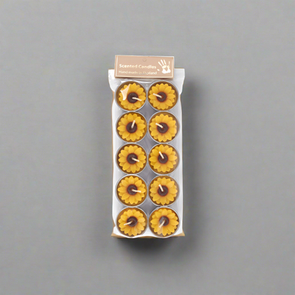 Set of 10 Yellow and Orange Sunflower Candles