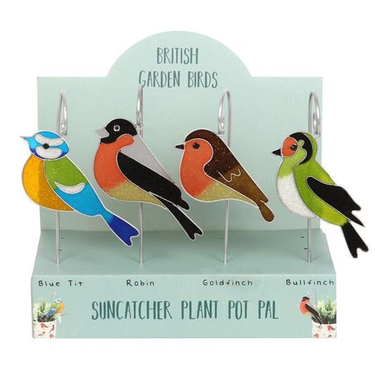 Set of 12 British Garden Birds Suncatcher Stakes - DuvetDay.co.uk