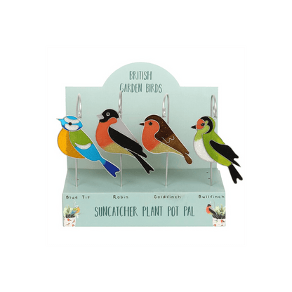 Set of 12 British Garden Birds Suncatcher Stakes - DuvetDay.co.uk