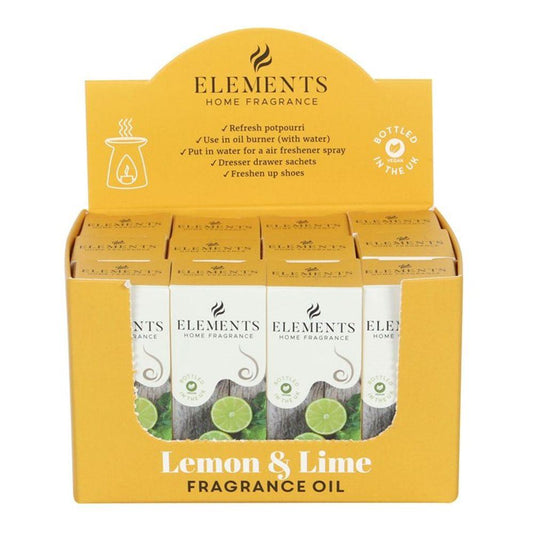 Set of 12 Elements Lemon & Lime Fragrance Oils - DuvetDay.co.uk