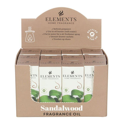 Set of 12 Elements Sandalwood Fragrance Oils - DuvetDay.co.uk