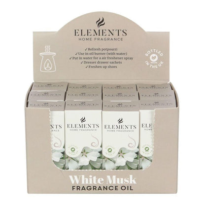 Set of 12 Elements White Musk Fragrance Oils - DuvetDay.co.uk