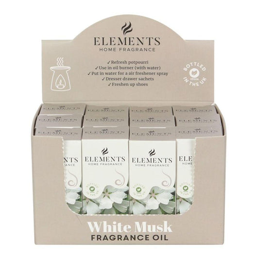 Set of 12 Elements White Musk Fragrance Oils - DuvetDay.co.uk
