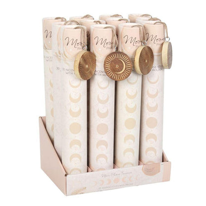 Set of 12 Moon Phase Coconut Incense Stick Gift Sets - DuvetDay.co.uk