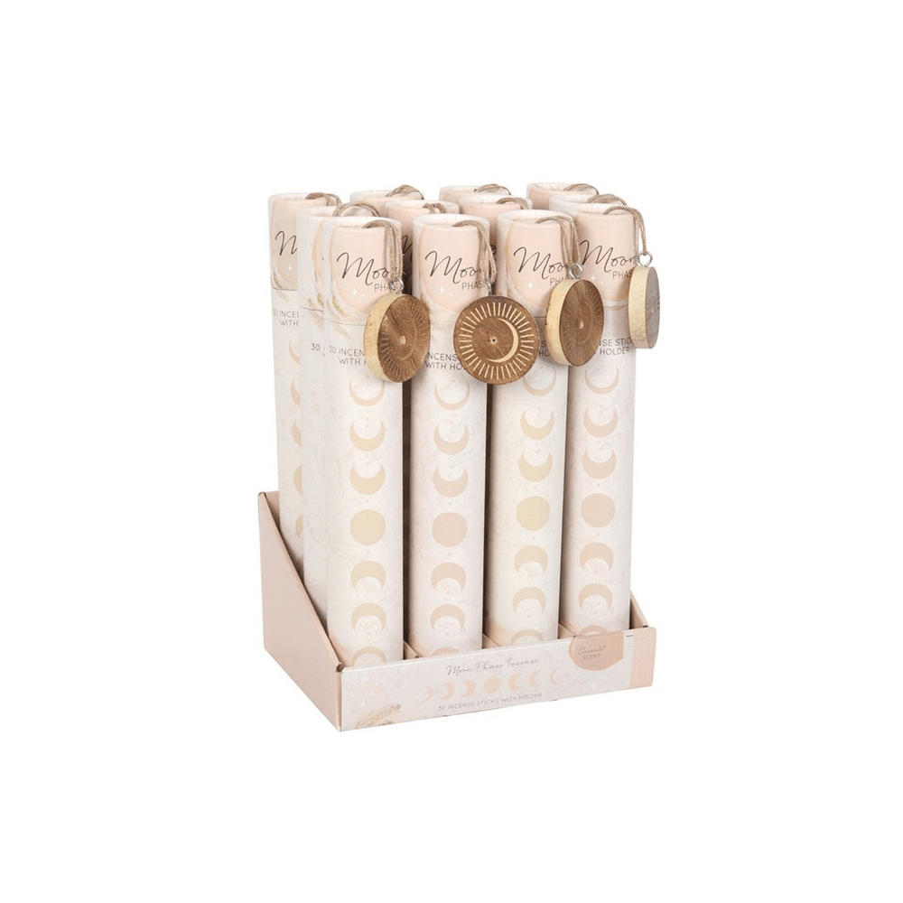Set of 12 Moon Phase Coconut Incense Stick Gift Sets - DuvetDay.co.uk