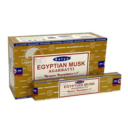 Set of 12 Packets of Egyptian Musk Incense Sticks by Satya - DuvetDay.co.uk