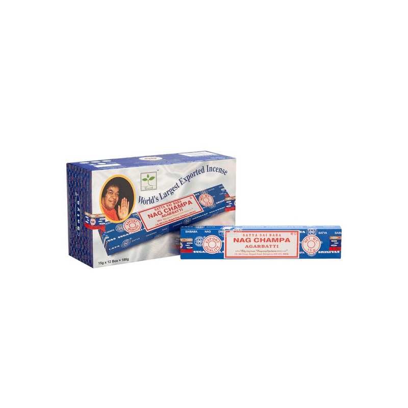 Set of 12 Packets of Nagchampa Incense Sticks by Satya