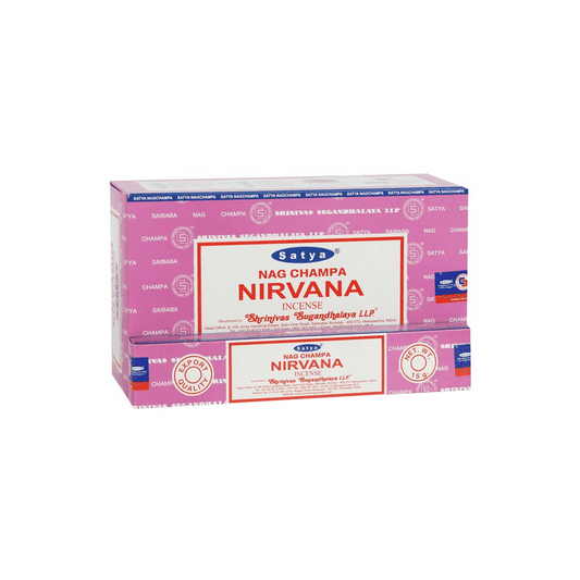 Set of 12 Packets of Nirvana Incense by Satya - DuvetDay.co.uk