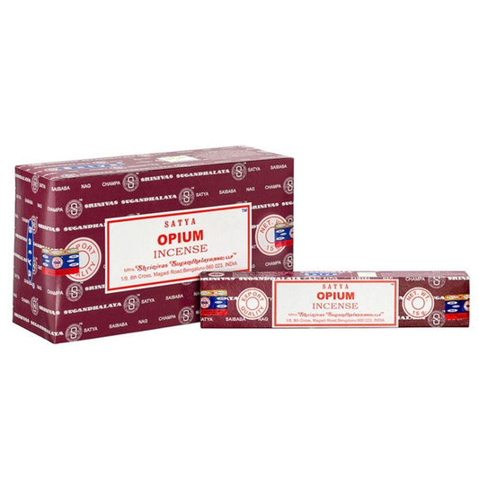 Set of 12 Packets of Opium Incense Sticks by Satya - DuvetDay.co.uk