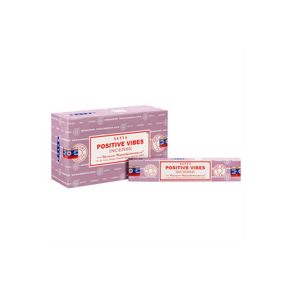 Set of 12 Packets of Positive Vibes Incense Sticks by Satya - DuvetDay.co.uk