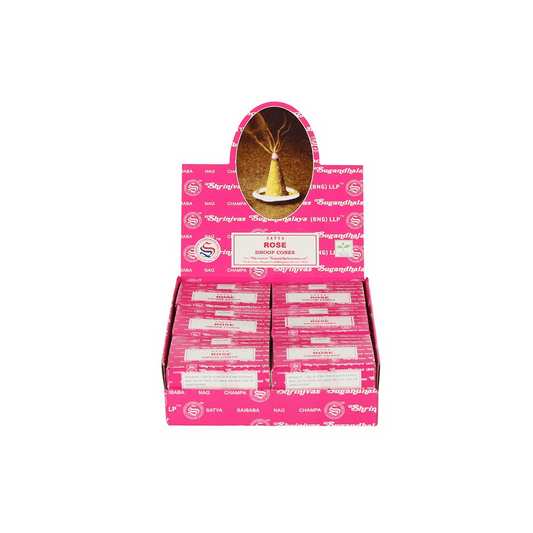 Set of 12 Packets of Rose Dhoop Cones by Satya - DuvetDay.co.uk