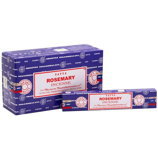 Set of 12 Packets of Rosemary Incense Sticks by Satya - DuvetDay.co.uk