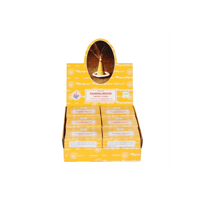 Set of 12 Packets of Sandalwood Dhoop Cones by Satya - DuvetDay.co.uk
