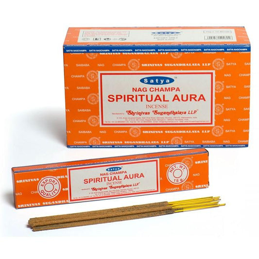 Set of 12 Packets of Spiritual Aura Incense Sticks by Satya - DuvetDay.co.uk