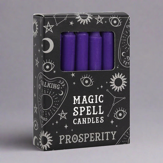 Set of 12 Purple 'Prosperity' Spell Candles - DuvetDay.co.uk