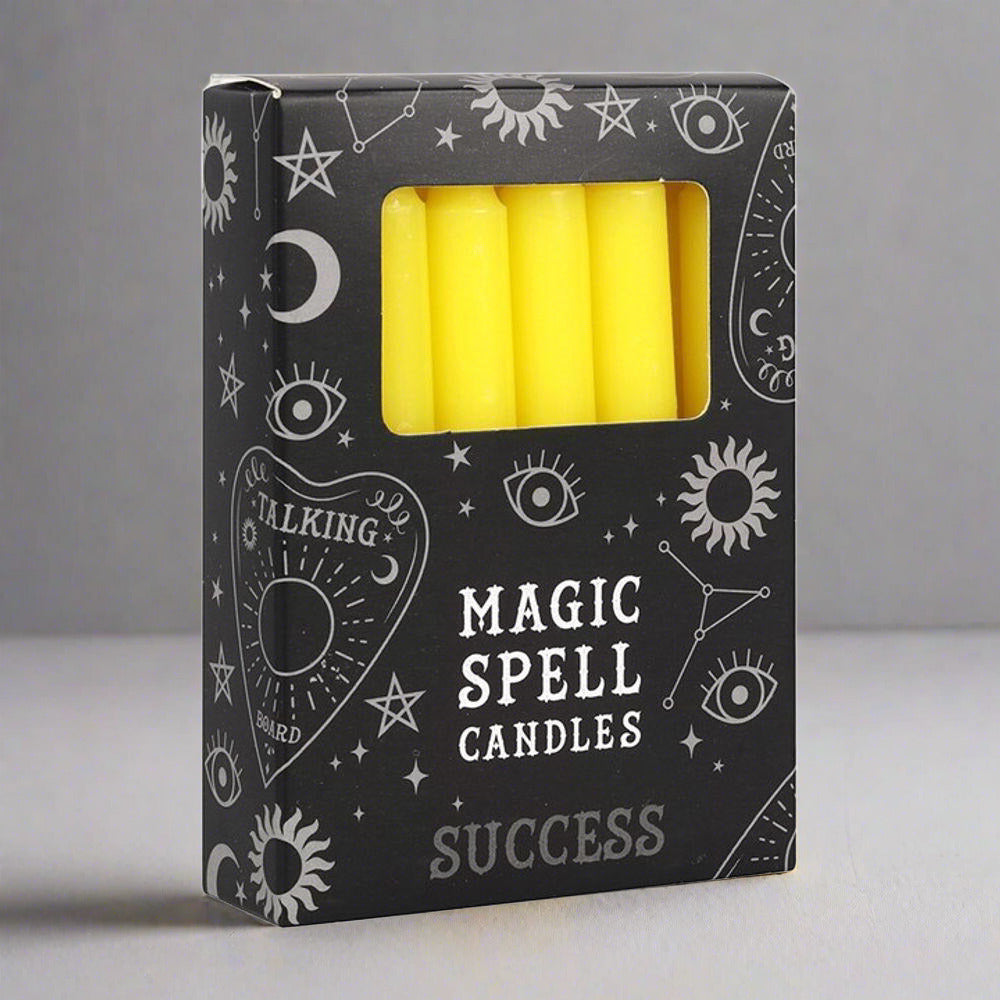 Set of 12 Yellow 'Success' Spell Candles - DuvetDay.co.uk