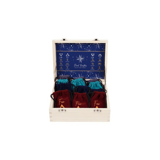 Set of 16 Four Elements Rune Stones in Display - DuvetDay.co.uk