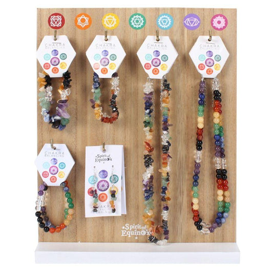 Set of 18 Chakra Jewellery with Display Stand - DuvetDay.co.uk